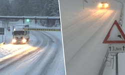 Tief winterlich die Bedingungen auf der Fernpassstraße (links) und am Arlbergpass.
