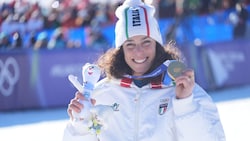 Sie strahlt: Federica Brignone mit ihrer Goldenen.