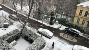 Dichter Schneefall in ganz Wien.