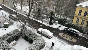 Dichter Schneefall in ganz Wien.