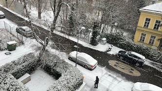 Dichter Schneefall in ganz Wien.