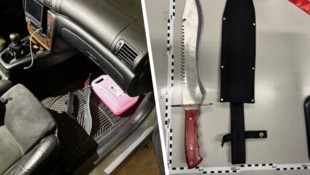 Die Tatwaffe konnten die Beamten im Fahrzeug auffinden und sicherstellen.