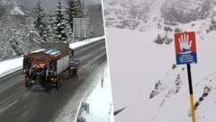 Die Räumdienste stehen im Dauereinsatz. Auf den Bergen herrscht große Lawinengefahr.