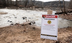 Dieses Schild bei der Stadt Glen Echo warnt vor der Verschmutzung durch Abwasser.