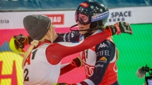 Die Kärntnerin Katharina Truppe gratulierte Mikaela Shiffrin im Vorjahr oft zum Sieg.