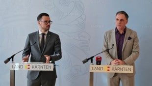 Wirtschaftslandesrat Schuschnig und KWF-Vorstand Waldner fördern Betriebe.