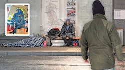 In dem großen Rucksack (links oben) hatte der Obdachlose all seine verbliebenen Habseligkeiten. ...