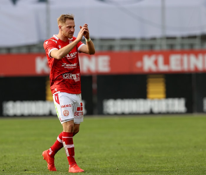 Mit dem GAK feierte der Mittelfeldmann 2024 den Wiederaufstieg in die Bundesliga