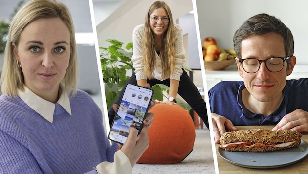 Verena Schaupp, Michaela Holzinger und Jakob Traby (v. l.) sind bei der Fasten-Challenge dabei.
