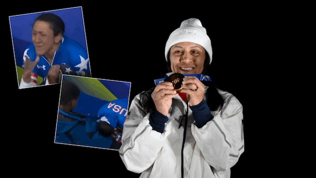 Elana Meyers Taylor raste im Monobob zur Goldmedaille.