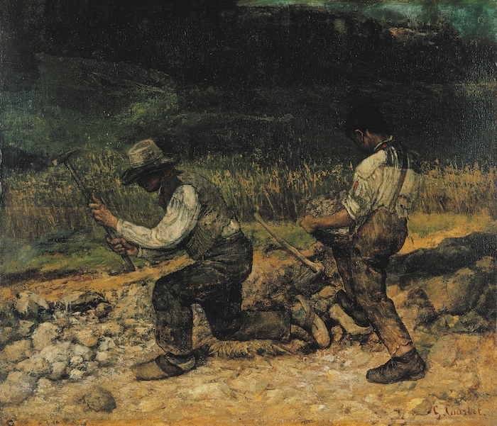 Den Realismus harter Arbeit zeigte Gustave Courbet u. a. in dem berühmten Bild „Les Casseurs de ...