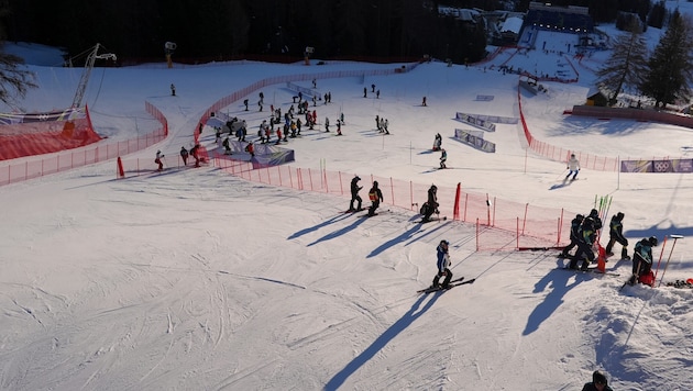Vor dem Rennen herrschte in Cortina Rätselraten. Welches ist die schnellere Linie?