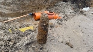 Bei dem Fund handelt es sich um eine deutsche Sprenggranate.