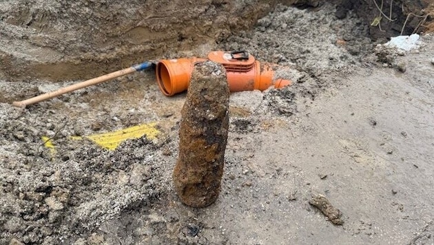 Bei dem Fund handelt es sich um eine deutsche Sprenggranate.