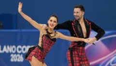 Das britische Eiskunst-Paar Lilah Fear (li.) und Lewis Gibson (re.) war bei Olympia im Einsatz.