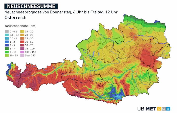 Nicht zu unterschätzen: die Neuschneemengen, die bis Freitag kommen dürften.