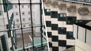 Der Blick (Bild links) aus deiner Gefängniszelle in der Justizanstalt Josefstadt. Das rechte ...