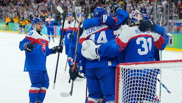 Jubel bei der Slowakei: Sie stehen im Halbfinale bei den Olympischen Spielen.