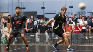 Salzburgs Ausnahme-Squasher Rehman (li.) und Toptalent Lutz.