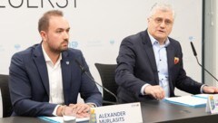 Landesparteisekretär Alexander Murlasits und Martin Antauer kündigen eine harte ...