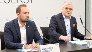 Landesparteisekretär Alexander Murlasits und Martin Antauer kündigen eine harte ...