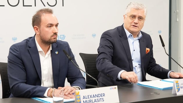 Landesparteisekretär Alexander Murlasits und Martin Antauer kündigen eine harte ...