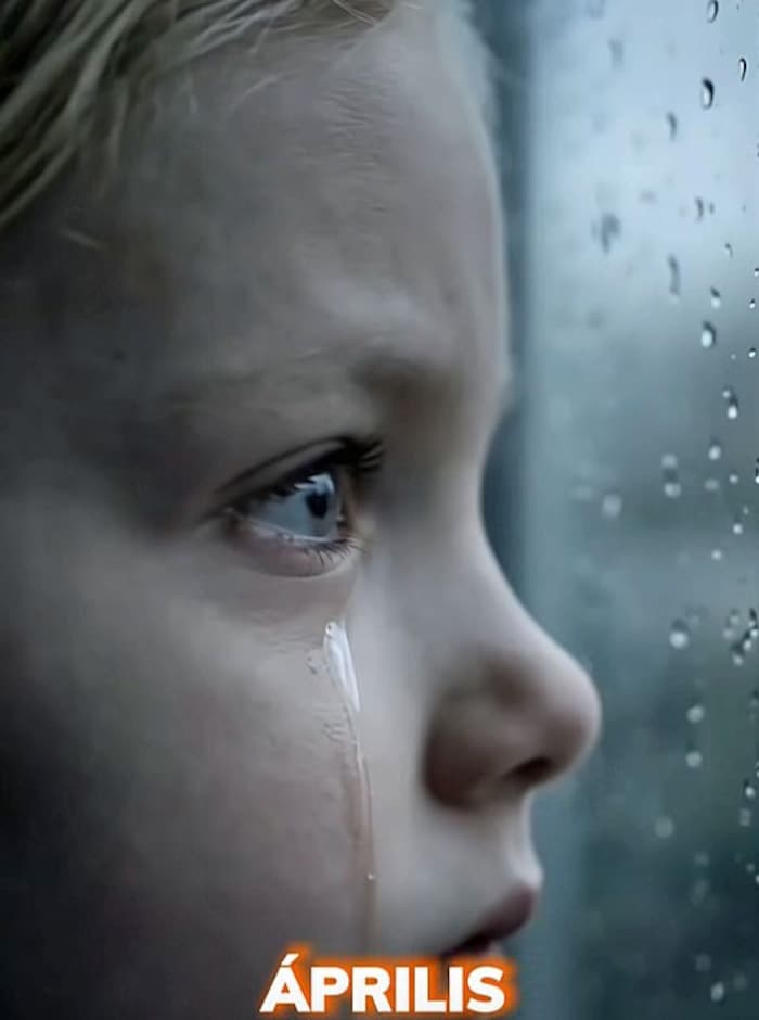 Dieses KI-Mädchen weint um seinen gefallenen Papa.