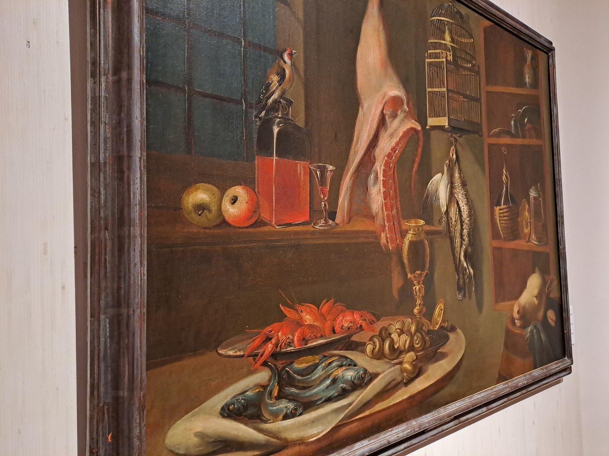 Josef Ferdinand Fromiller (1693-1760) malte dieses Stillleben mit Kalbskopf und Stieglitz.