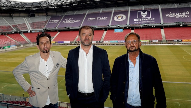 Ex-Profi Dollinger, Gesellschafter Karajica und Kaltenegger (v. li.).