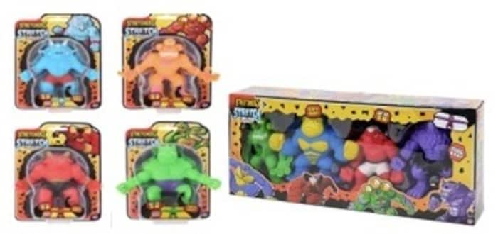 Produktname und Marke: „Stretch Squad dehnbare Figur“ (1 Stück) und „Stretch Squad Figuren“ (4 ...