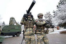 Zu Demonstrationszwecken wurde eine Drohne abgeschossen.