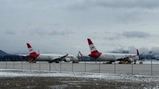 Diese zwei Großraummaschinen der AUA mussten in Klagenfurt landen.