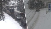 Am Fernpass und am Arlbergpass herrschte am Samstag Schneetreiben.