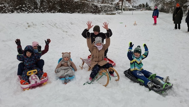 Auch am kleinen Hügel in St. Martin gab es Spaß und Bewegung im Schnee.
