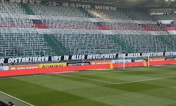 Ein Banner als Retourkutsche an die Klub-Führung! 