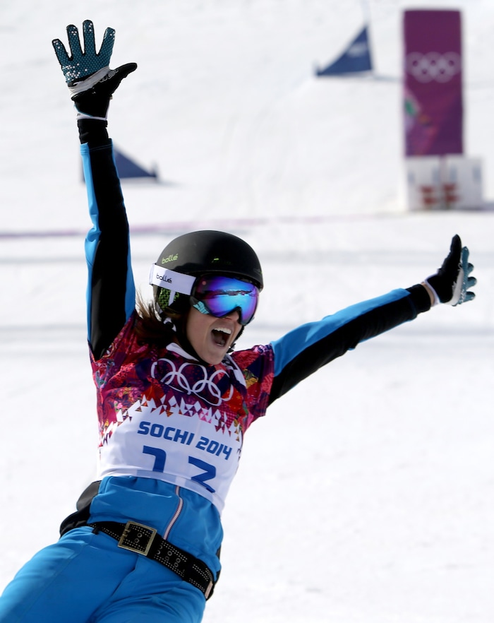 Sekunden nach ihrem Olympiasieg. Emotion pur!