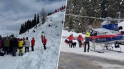 In See im Paznaun ging eine Lawine auf einen Skiweg ab (links). Die Libelle Tirol (rechts) flog ...
