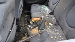 Demoliertes Auto in Bregenz.