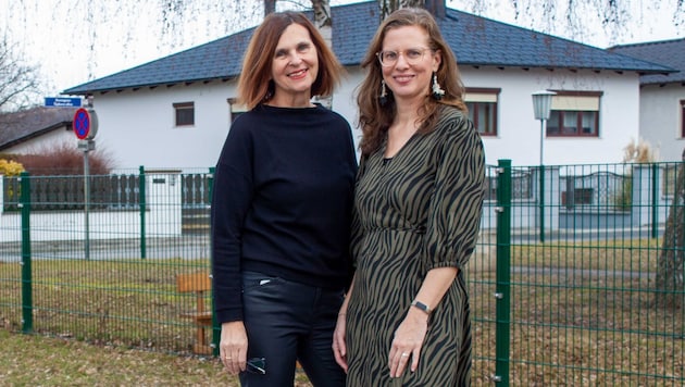 Die Grüne-Vize-Landeshauptfrau Anja Haider-Wallner mit der ÖVP-Bürgermeisterin Wennesz-Ehrlich ...