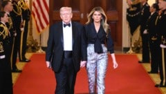 US-Präsident Donald Trump und seine Ehefrau Melania bei einem Dinner im Weißen Haus.