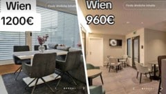 Verdächtig günstig: zwei der inserierten Wohnungen in Wien
