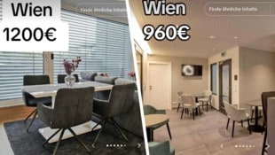 Verdächtig günstig: zwei der inserierten Wohnungen in Wien