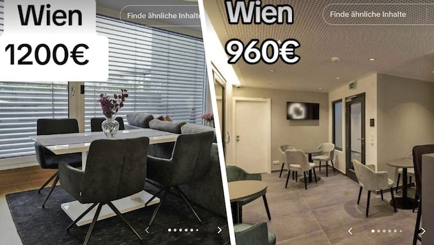 Verdächtig günstig: zwei der inserierten Wohnungen in Wien