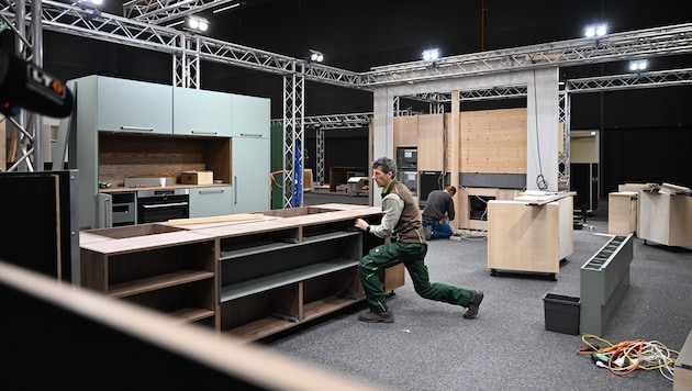 Am Montag war der Aufbau der Energiesparmesse mit ihren 410 Ausstellern in vollem Gange.