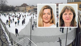 Wer hat was für die Zukunft des Eislaufplatzes zu tun? Diese Frage entzweit Katrin Pürer (li.) ...