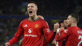 Torschütze Benjamin Sesko schreit seine Freude heraus.