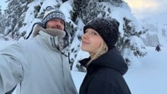 Sir David Beckham war mit Tochter Harper (l. im Bild) in den französischen Alpen Skifahren und ...