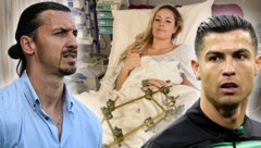 Lindsey Vonn erhält Zuspruch von Zlatan Ibrahimovic (links) und Cristiano Ronaldo. 