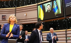 Wolodymyr Selenskyj wandte sich am vierten Jahrestag des Ukraine-Krieges mit einer ...