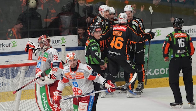 Die Graz99ers siegten zuletzt gegen den KAC mit 4:2.